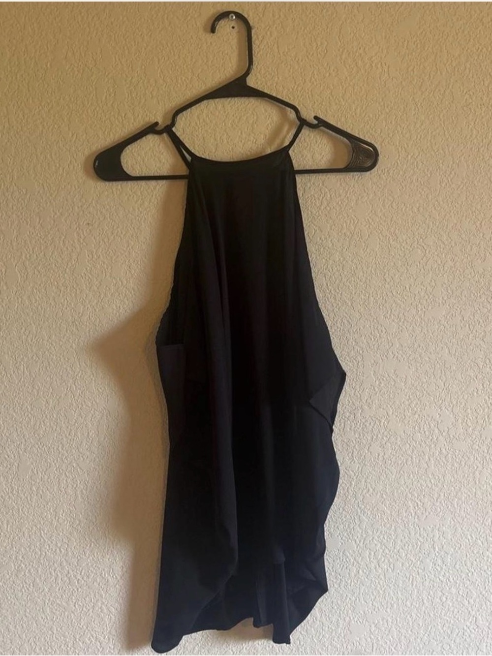 Black High-Neck Sleeveless Tunic Dress